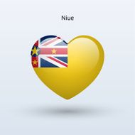 Love Niue symbol Heart flag icon