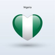 Love Nigeria symbol Heart flag icon