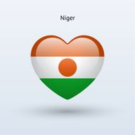 Love Niger symbol Heart flag icon