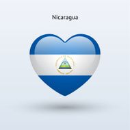 Love Nicaragua symbol Heart flag icon