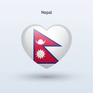 Love Nepal symbol Heart flag icon