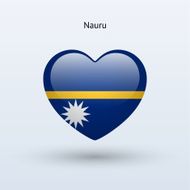 Love Nauru symbol Heart flag icon