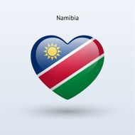 Love Namibia symbol Heart flag icon