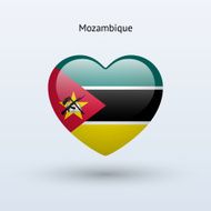 Love Mozambique symbol Heart flag icon