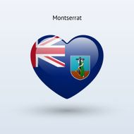 Love Montserrat symbol Heart flag icon