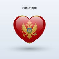 Love Montenegro symbol Heart flag icon