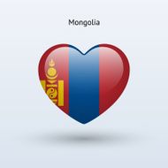 Love Mongolia symbol Heart flag icon
