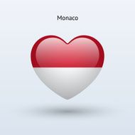 Love Monaco symbol Heart flag icon