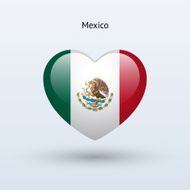 Love Mexico symbol Heart flag icon
