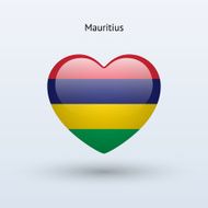 Love Mauritius symbol Heart flag icon