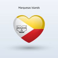 Love Marquesas Islands symbol Heart flag icon