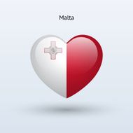 Love Malta symbol Heart flag icon