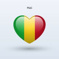 Love Mali symbol Heart flag icon