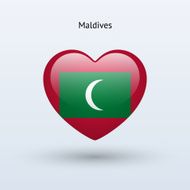 Love Maldives symbol Heart flag icon
