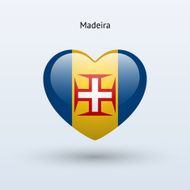Love Madeira symbol Heart flag icon