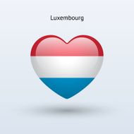 Love Luxembourg symbol Heart flag icon