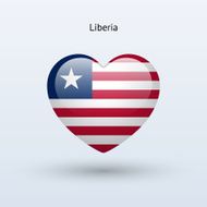 Love Liberia symbol Heart flag icon