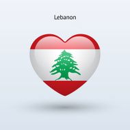 Love Lebanon symbol Heart flag icon