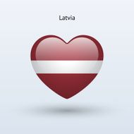 Love Latvia symbol Heart flag icon