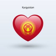 Love Kyrgyzstan symbol Heart flag icon