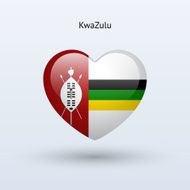 Love KwaZulu symbol Heart flag icon