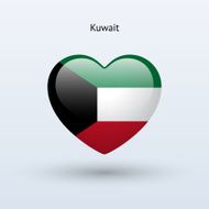 Love Kuwait symbol Heart flag icon