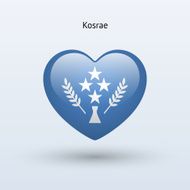 Love Kosrae symbol Heart flag icon