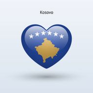 Love Kosovo symbol Heart flag icon