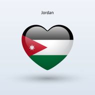Love Jordan symbol Heart flag icon