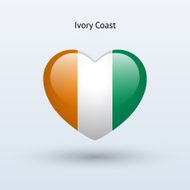 Love Ivory Coast symbol Heart flag icon
