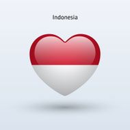 Love Indonesia symbol Heart flag icon