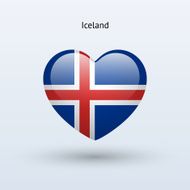 Love Iceland symbol Heart flag icon