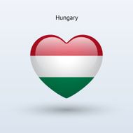 Love Hungary symbol Heart flag icon