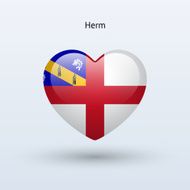 Love Herm symbol Heart flag icon