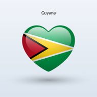 Love Guyana symbol Heart flag icon