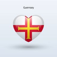 Love Guernsey symbol Heart flag icon
