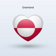 Love Greenland symbol Heart flag icon