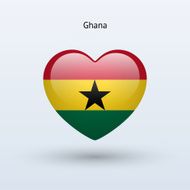 Love Ghana symbol Heart flag icon