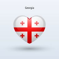 Love Georgia symbol Heart flag icon