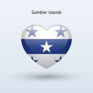 Love Gambier Islands symbol Heart flag icon
