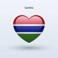 Love Gambia symbol Heart flag icon