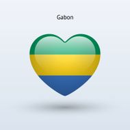 Love Gabon symbol Heart flag icon