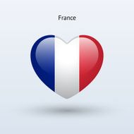 Love France symbol Heart flag icon