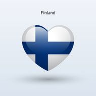 Love Finland symbol Heart flag icon