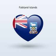 Love Falkland Islands symbol Heart flag icon