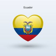 Love Ecuador symbol Heart flag icon