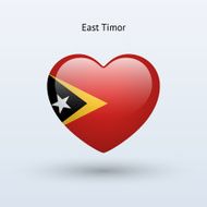 Love East Timor symbol Heart flag icon