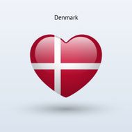 Love Denmark symbol Heart flag icon