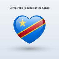 Love Democratic Republic of Congo symbol Heart flag icon