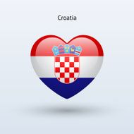 Love Croatia symbol Heart flag icon